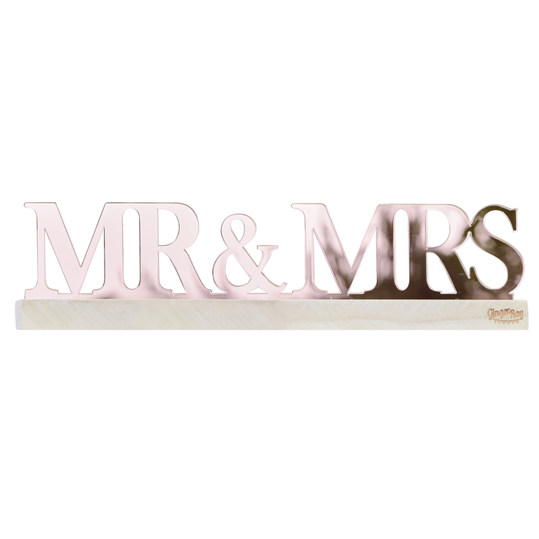 Akrylové Písmená - Mr & Mrs - Ružovo Zlatá